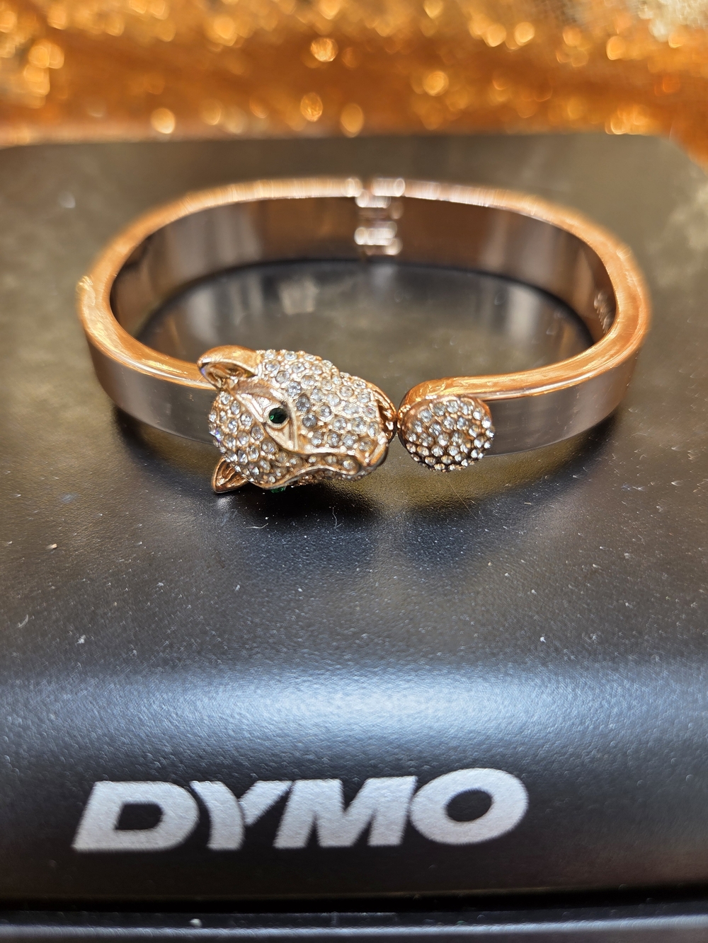 Pavé Panther Head Bangle Bracelet